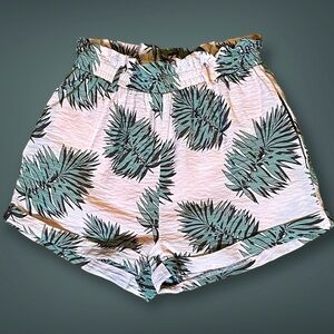 Akaiv Women’s Rayon Palm Frond Print Shorts - Size S